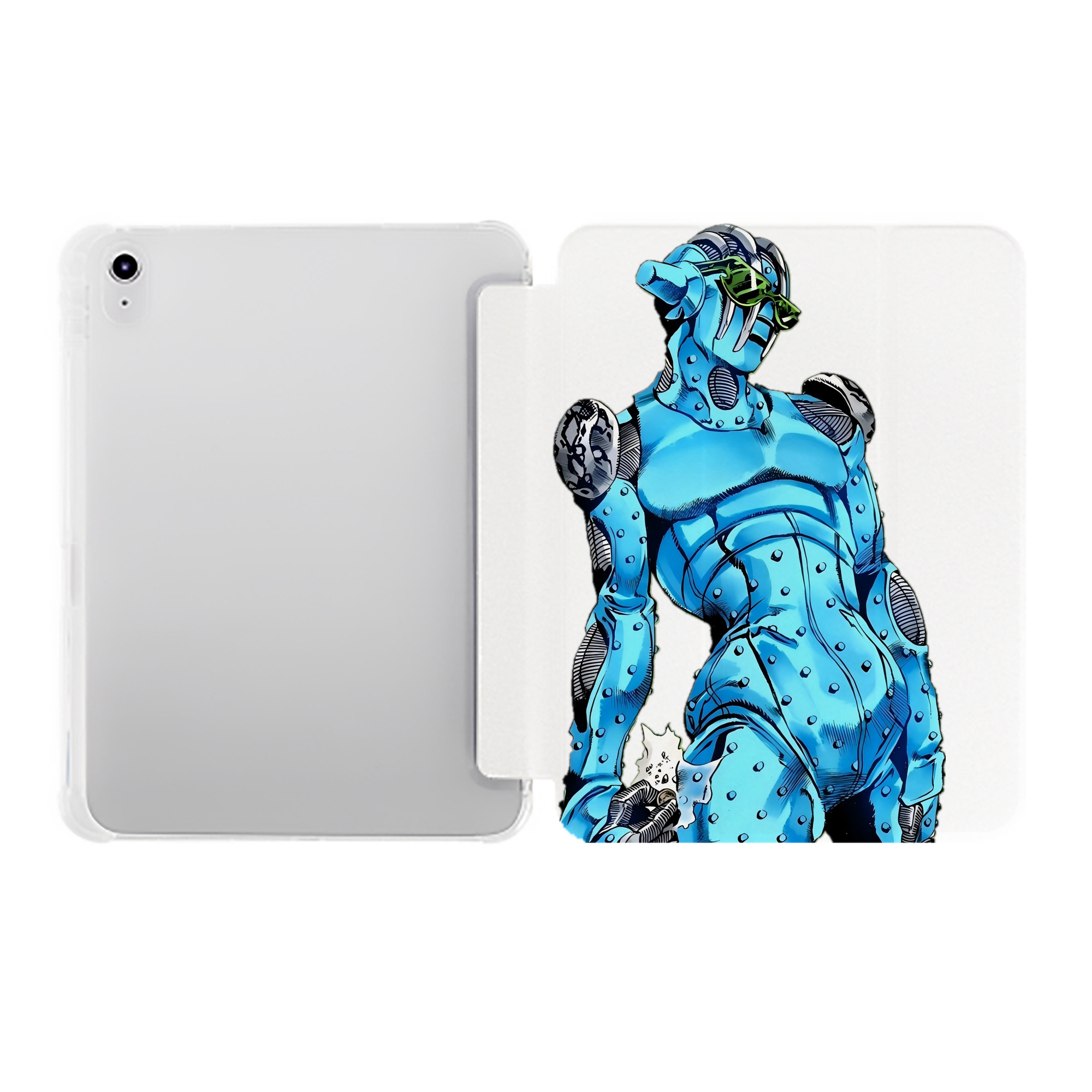 （画像用） ジョジョの奇妙な冒険 JoJo's Bizarre Adventure IPad ケース ペン収納付き 三つ折りスタンド PUレザー×シリコン 対応機種9.5/10.5/10.9インチ